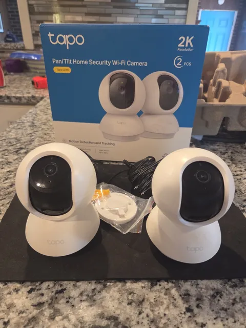 Tapo TP-Link 2K Pan Tilt Indoor Security Camera Baby Monitor Pet Cam 2 Pack Set