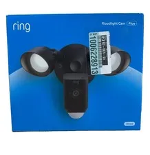 Ring Floodlight Cam Wired Plus Outdoor Wired Surveillance Camera - Black