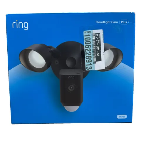 Ring Floodlight Cam Wired Plus Outdoor Wired Surveillance Camera - Black