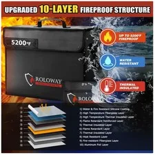 Fireproof Bag 5200°F Heat Insulated 17x12x5.8
