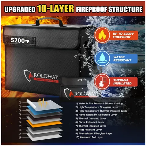 Fireproof Bag 5200°F Heat Insulated 17x12x5.8