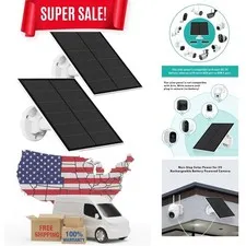 2 Pack 5W USB Solar Panel for Outdoor Cameras - Waterproof & Easy Installation