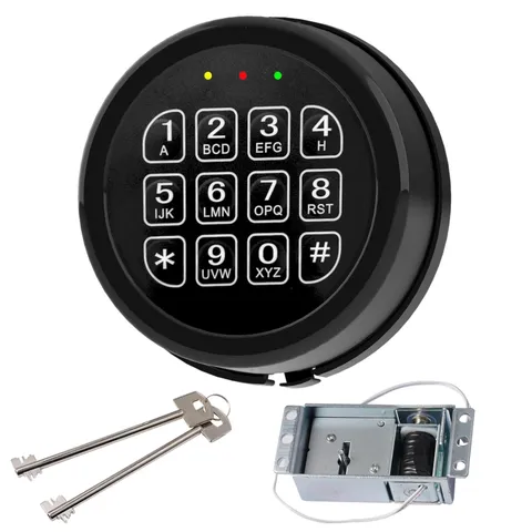 Generic Gun Safe Lock Replacement Keypad Electronic Safe Lock 2 Keys PCB Black