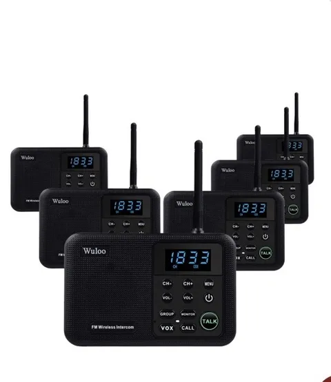 6 Pack. Wuloo 10Channel Call ALL FM Wireless Intercom System Room 1Mile Talking
