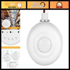 High Bay PIR Motion Sensor for Ceiling - Line Voltage Occupancy Detector, White