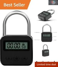 Metal Timer Lock - Electronic Time Padlock with LCD Display - USB Rechargeable (
