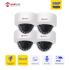 Anpviz 2/4PCs 5MP 3K Audio POE IP Security Camera Outdoor Night Vision AI Motion