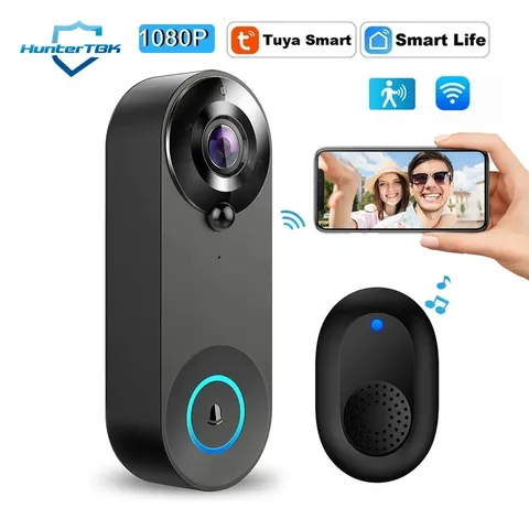 WiFi Smart Video Doorbell 1080P Wireless Camera PIR Motion 2-Way Audio Tuya