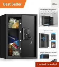 Large Safe Box 1.8 Cubic Feet with Digital Lock, Steel Security Safe Box with...