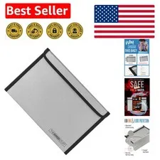 Fireproof Document Bag 8"x5" -  Certified, Fire & Water Resistant Cash Holder