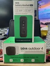 Blink Outdoor 4 Wireless Camera with Sync Module + Blink Video Doorbell | New