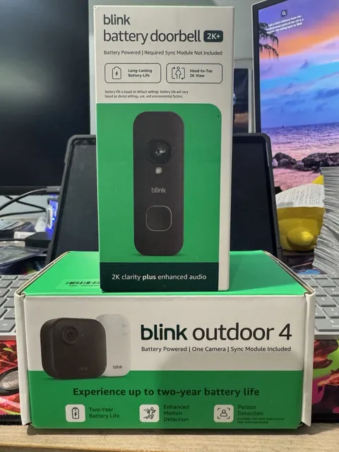 Blink Outdoor 4 Wireless Camera with Sync Module + Blink Video Doorbell | New