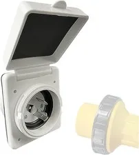 30 Amp RV Plug Power Inlet Box, NEMA L5-30P Shore Power Inlet, ETL Listed