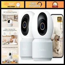 4K UHD Indoor Security Camera - 360° Pan-Tilt, Dual-Band Wi-Fi, Auto-Tracking, T