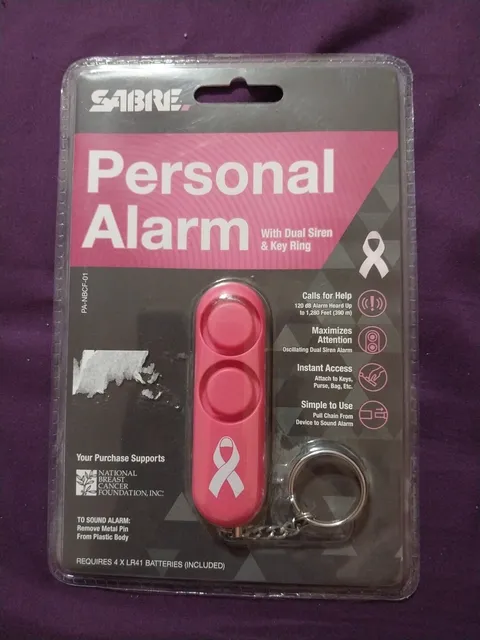 Sabre Personal Alarm Keychain Pink 110 dB