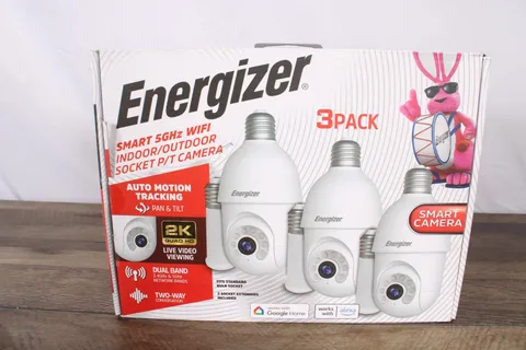 Energizer Smart 5GHz WiFi Indoor Outdoor Socket PT Camera 3-Pack 2K QHD Open Box