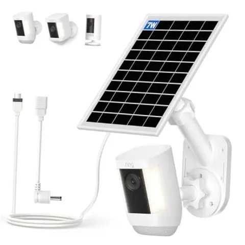 Solar Panel and 2-in-1 Wall Mount for Ring Cam, 7W Solar Charger 1-pack