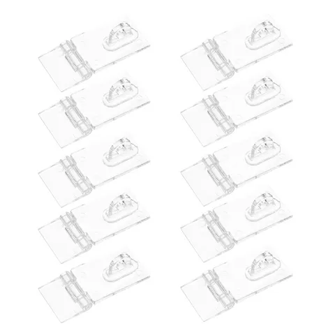 10 Sets Clear Hinge Cabinet Latch Acrylic Hinged Buckle Hasp for Boxes