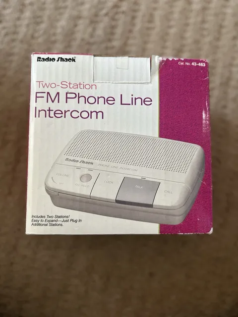 Vintage RadioShack Two-Station FM Phone Line Intercom 43-483 Retro NIB New