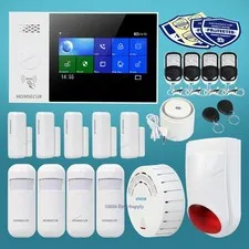 HOMSECUR Wireless WIFI 4G GSM RFID LCD Home House Alarm System+Red Flash Siren