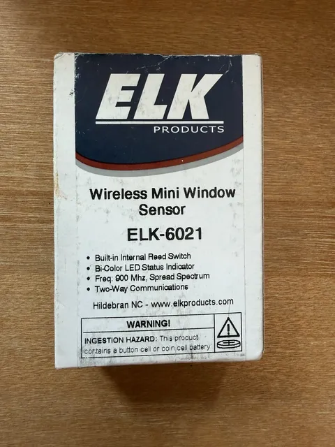 Elk 6021 2-Way Wireless Mini Window Sensor, White