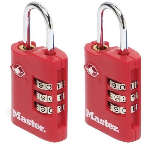 Master Lock 4686EURT Tsa 3-Digit Zinc Combination 30mm Lock X 2