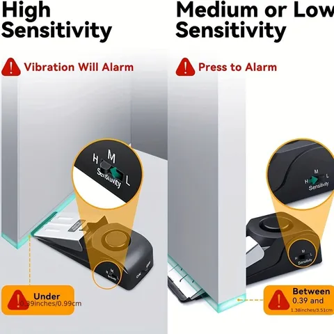 Precision-Made Robust Stable Quick-Install 3PCS Dual-Function Door Stopper Alarm