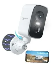 4G Portable Magnetic Cellular Security Camera Wireless,2K Indoor/Outdoor
