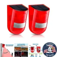 129dB Solar Sound and Light Alarm - Waterproof Motion Detector for Home & Farm