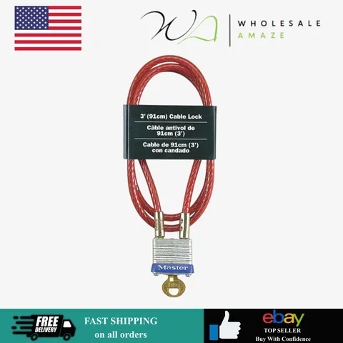 Master Lock 719D Steel Cable with Integrated Outdoor Padlock with Key