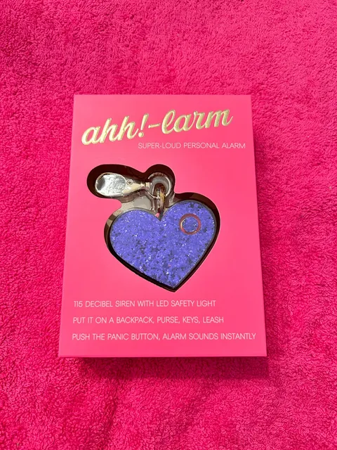 AHH-LARM PERSONAL ALARM PURPLE GLITTER HEART