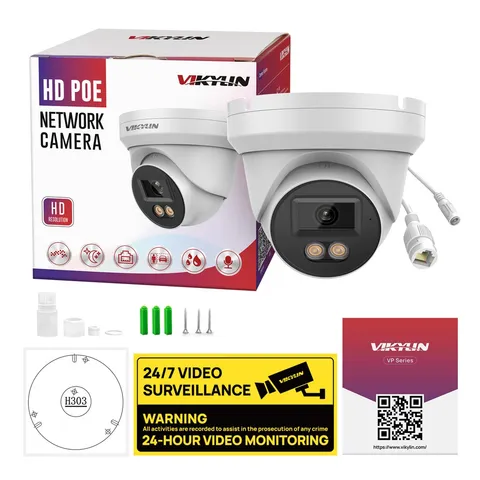 Vikylin 4K 8MP Full Color Outdoor POE IP Camera Motion Detection Metal ONVIF US