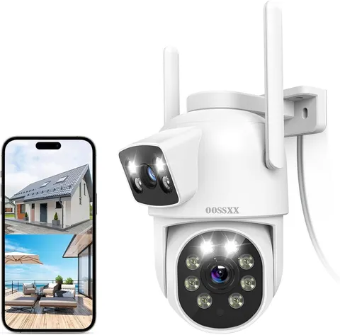 (2026 New) Dual Lens Wireless Security Camera Outdoor, 4MP Wifi Camera with Fixe