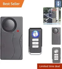 Versatile 110dB Wireless Vibration Alarm for Bikes, Cars, and Doors - Easy Setup
