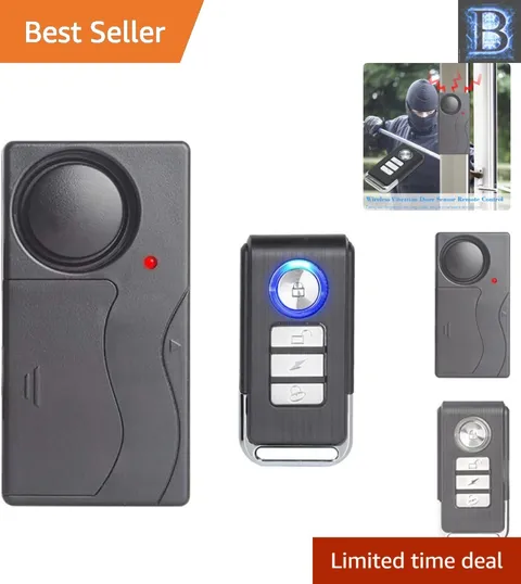 Versatile 110dB Wireless Vibration Alarm for Bikes, Cars, and Doors - Easy Setup