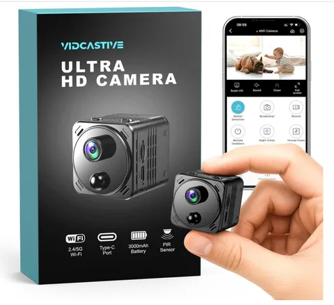4K Mini Dual-Band 2.4/5GHz WiFi Indoor with AI Human Detection Night Vision