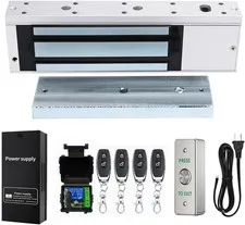 Door Access Control System 1200Lbs Magnetic Lock Kit with 4 Remote Controls Stai