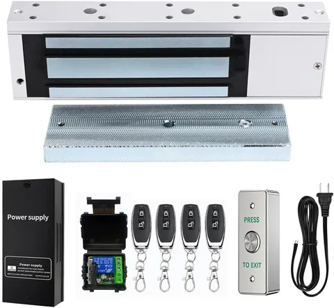 Door Access Control System 1200Lbs Magnetic Lock Kit with 4 Remote Controls Stai
