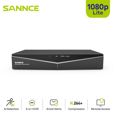 SANNCE 16CH 1080P Lite DVR CCTV Video Recorder Home Security System Email Alert
