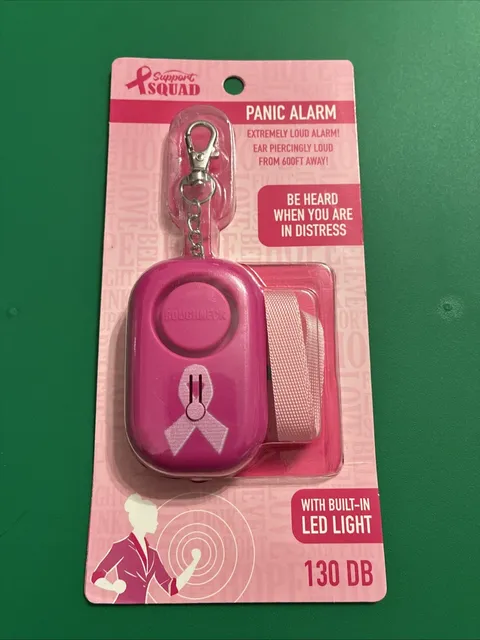 Breast Cancer Support Squad  Personal Panic Alarm With Built In LED Light