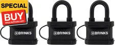 - 40mm Laminated Steel Weather Resistant Padlock, 3-Pack - Vinyl Wrapped and Chr