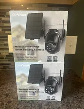 SeeVision Outdoor WiFi PTZ Pan/Tilt Solar Battery IP Camera 1080p, Black GA