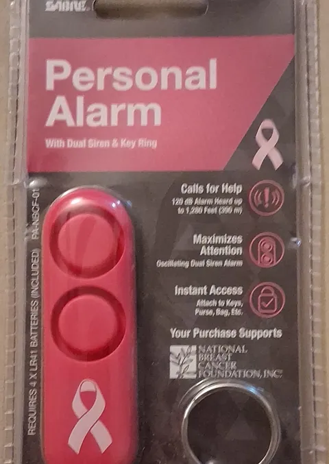 SABRE Personal Alarm Dual Siren 120 dB Keyring Pink PA-NBCF-01