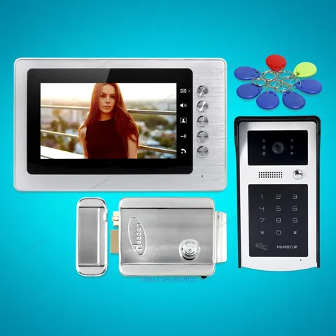 7" Video Door Entry Call System Electric Lock with Keys Included for House/ Flat