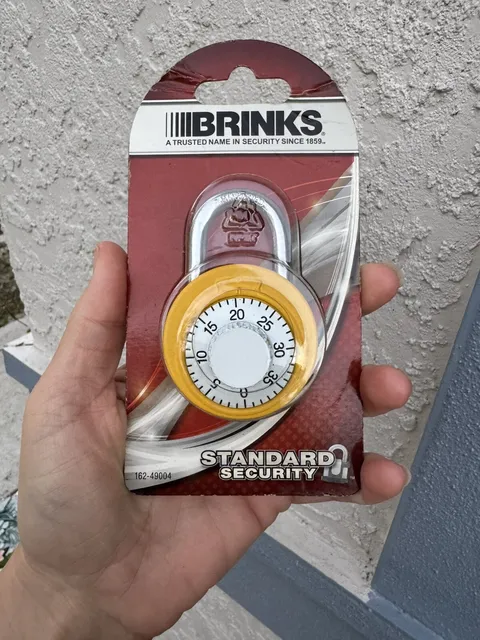 Brinks Standard Security Combination Lock - Yellow - Brand New 