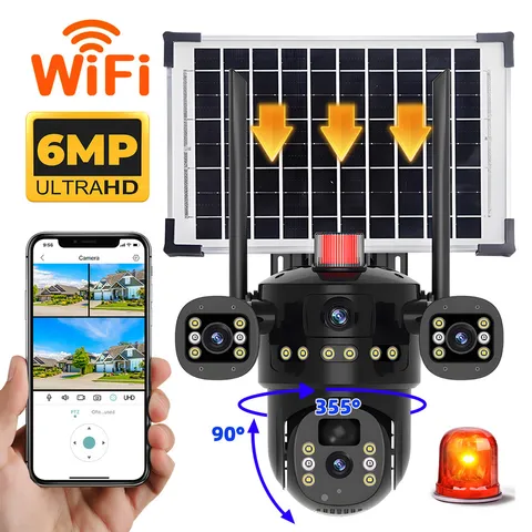 Solar Battery Powered Wireless WiFi Home Security Camera System Outdoor Pan/Tilt