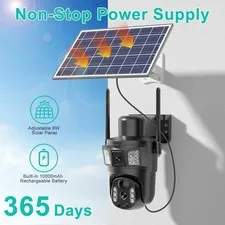 4MP Solar Wifi Outdoor Home Security Cameras System Dual-Lens Pan/Tilt Wireless