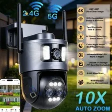 Camara De Seguridad 10X Zoom HD Wifi Inalambrica Vision Nocturna Para Exterior