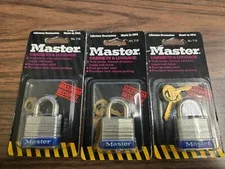 Master Lock No. 7-D Padlock 3/16" Steel Shackle (3 Pack) - New Old Stock