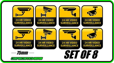 CCTV SECURITY STICKER WINDOW WARNING ALARM HOME BUSINESS VIDEO SURVEILLANCE SET